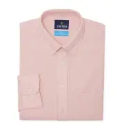 Men's Stafford Coolmax Oxford Reg Fit L/S Shirt CORAL HOUNDSTOOTH 17-17 1/2 XL