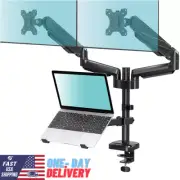 Monitor and Laptop Mount, Gas Spring Dual Monitor Arm fit Max 27inch Flat Curved