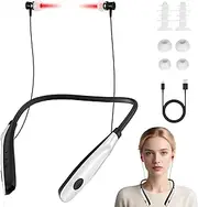 Relassy Tinnitus Infrared Earplugs, 2 in 1 Red Light Tinnitus Headphones, Tinnitus Device with 650 nm Red Light for Reduces Tinnitus Pain, Infrared Headphones Set for Nose and Ears