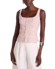 Aqua Rainbow Tweed Sleeveless Top -Exclusive