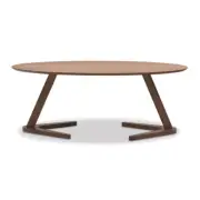 Design Square Wooden Oval Wood Coffee Table - Walnut
