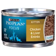 Pro Plan Focus Kitten Chicken & Liver Entree Classic Wet Cat Food 85g