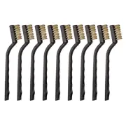 YiwerDer 9PCS Mini Brass Brushes Set, Curved Handle Scratch Wire Toothbrush, ...