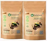 HerbsLand® Pure Bio Organic Hair Mask/Pack Powder for Hair Care | Hair Nourishment and Hairfall Control | Scalp with Anti-Dandruff Treatment | Double Filtered for Shiny Hair (100 gm)