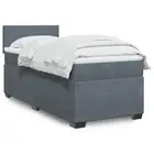 Box Spring Bed with Mattress Dark Grey King Single Fabric vidaXL