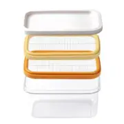 Butter Cheese Keeper Dish Container with Lid Cutter Slicer Storage Box for Home