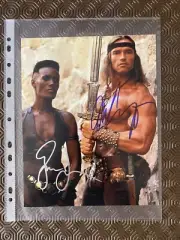 Arnold Schwarzenegger & Grace Jones Signed 8 X 10 Photo With COA - Conan