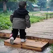unununu Wooden Platform 3.7" Height.One Step Stool Larger 31.5" for Adults&Senior. Carbonization Porch Step,Stair Assist Indoor&Outdoor,Bedside Foot Stepper,Mobility Stepping.for Handicap,Elderly,Kids