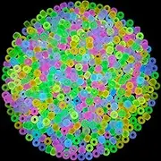 DULEFUN 1000pcs Glow in The Dark Pony Beads Mix 9 Colors Glow Pony Beads Luminous Beads Bulk Acrylic Hair Beads Plastic Pony Beads for Hair Braiding Bracelets Necklaces Making