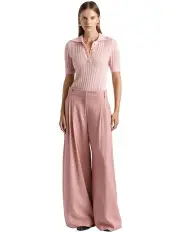 [Cue] Alpaca Merino Blend Polo Knit in Pink