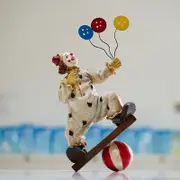 GGP Vintage Circus Clown Figurines Retro Balloon And Bicycle Ornaments
