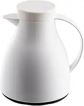 TableCraft 12662, 17 oz (0.5 L) Plastic Coffee Carafe with Glass Liner, White Frosted Vacuum Insulated Coffee Dispenser with Push Press Lid, Lightweight, Ideal for Diners, Cafes & Restaurants