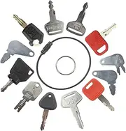 12 Heavy Equipment Key Set Replacement for Caterpillar JD Bobcat Hyster Komatsu Forklifts Excavators Case Dozers