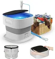 MOJOCO Foldable Washing Machine - Portable, Top Load, White, 2.4 Gallons, Energy Efficient, Ideal for Small Spaces, RV, Travel