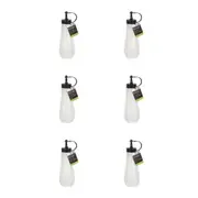 6PK Topchef Squeezable Plastic Sauce Bottle 360ml Condiment Dispenser White