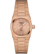 NEW TISSOT T1370103350600 PRX 25MM ROSE GOLD PLATED NUDE DIAL T137.010.33.506.00
