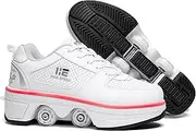 Pairobin Roller Skate Shoes - Sneakers - Roller Shoes 2-in-1 Suitable for Outdoor Sports Skating Invisible Roller Skates The Best Choice for Building Confidence Style
