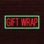 NEW "GIFT WRAP" w/BORDER 30x12x1 INCH LED FLEX WINDOW/WALL INDOOR SIGN 31414