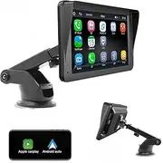 Bluetooth Car Stereo for Apple Carplay,Wireless Android Auto, Portable Carplay Screen, 7 Inch IPS Touch Screen CarPlay, Handsfree, with Mirror Link, FM/AUX/USB/TF, Car Navigation
