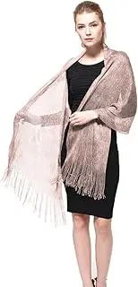 [TZ Promise] Women's Wedding Evening Shawl and Wrap Glitter Metallic Party Dresses Scarf with Fringe