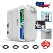 Portable 6L Mini Fridge with Dual Power: Ideal for Food, Beverages & Cosmetics