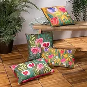 Wylder Nature House of Bloom Poppy Outdoor Polyester Filled Cushion - Twin Pack
