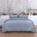 Ardor Boudoir Carter Quilt Cover Set (Mineral Blue) - Queen