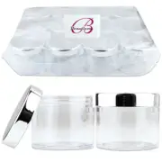 2 Oz 60G (12pcs) High Quality Acrylic Leak Proof Container Jars with Silver Lids