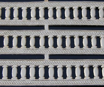 GERMAN DRESDEN Gold Foil Border Trim Braid Die Cut Scrap GREEK COLUMNS