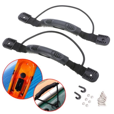 2PCS With Bungee Boat Side Mount Cord Accessories Kayak Handle Canoe