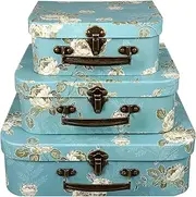 MUCKLILY 3 Pcs Three Home Decor Suitcase Boxes Display Boxes Vintage Decor Decorative Boxes for Storage Decorative Storage Boxes Cardboard Boxes Boxes Trunk Paper