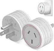 HEYMIX Travel Adapter, AU to USA Universal Plug, International Power Adapters for Australia to America, Brazil, Canada, Parts of Asia, Japan (2-Pack)
