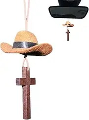Cowboy Hat Decor - Hat Car Ornaments Country Charm,Cute Decor Automotive Accessories, Oxford Cloth Miniature Pendant for Backpack, Vehicle, Home Decorations