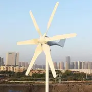Vertical Wind Turbine Generator Kit 1000W/1500W 12V-220V 6 Blades Noiseless Energy Wind Generator 3 Phase AC Permanent Magnet Generator with Controller,12V-1500W