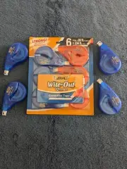 BIC Wite-Out Brand EZ Correct Correction Tape, White, 6 Count Pack + 4 MORE!!!!!