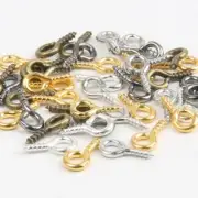 200Pcs Eye Screw Hooks Small Metal Clasps Eyelet Hook DIY Jewelry Making Supply
