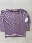 ATHLETA ESSENCE FLOW PRINTED MAUVE/CABERNET TOP SIZE MEDIUM NEW