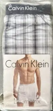 Calvin Klein Men’s Bxr-Matrix Boxer Sz 36 Plaid Exposed Waistband VTG