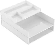 Desk Organiser Sorter Magazine Holder Rack Telephone Stand with Drawer Office Supplies Desk Organizer Desktop File Mail for School Home Office