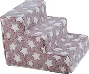 Folpus Dog Stair with Washable Cover, Lightweight Pet Staircase, Non Slip Pet Climbing Steps for Small Dogs & Cats Older Dogs, Red, S