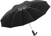 [Z ONE] Inverted Umbrella, Windproof Umbrella,10Ribs Automatic Umbrella Teflon Coating Reverse Umbrella Portable Rain&Sun Travel Umbrella for Men/Women (Black)