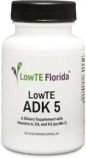 LowTE ADK 5 Bone and Immune Health Supplement with Vitamins A, D3, and K2 - Original BioTE Formula, 5,000 iu, Non-GMO, Vegetarian, and Gluten-Free, 60 Capsules
