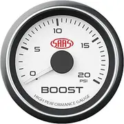 SAAS Boost Gauge Diesel 0-20 psi 52mm White Muscle Series SG-TBD52W1