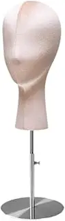 Generic Adjustable Mannequin Head Stand for, Glasses, and Jewelry Presentation, Pink, as described