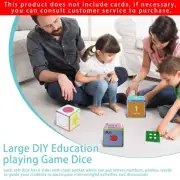 DIY Education Playing Game Dices Teaching Stacking Blocks with 6Pcs Clear Pocket