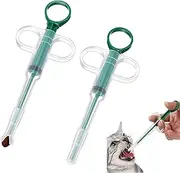Pet Pill Plunger Popper for Small Cats Dogs Pill Gun Dispenser Shooter Pet Piller Soft Tip Tablet Syringe Pusher Animal Medicine Feeder for Feeding Accessories 2 Pcs (Green)