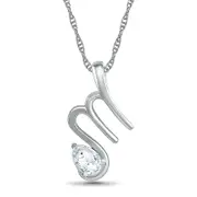 Pear-Shaped White Lab-Created Sapphire Scorpio Zodiac Sign Pendant in Sterling Silver