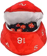 Ultra Pro D20 Plush Dice Bag for Dungeons & Dragons, Red/White