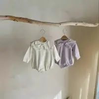 在飛比找樂天市場購物網優惠-嬰兒外出服春裝兒童衣服春款韓版童裝嬰兒寶寶翻領包屁裙