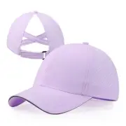 Girls Criss Cross Ponytail Hat Mesh Baseball Cap Kids Quick Dry Hats Outdoor ...